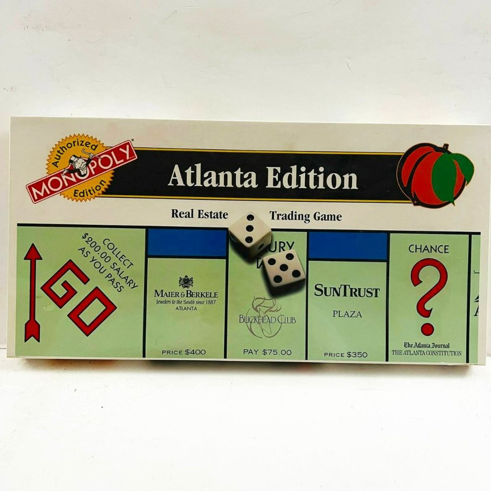 Vintage Monopoly Atlanta Edition 1995 Real Estate Trading Game Hasbro New Sealed